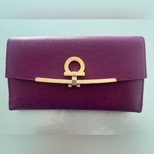Ferragamo Purple Leather Wallet